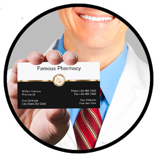 Cartes de visite de pharmacien pour pharmacie élég