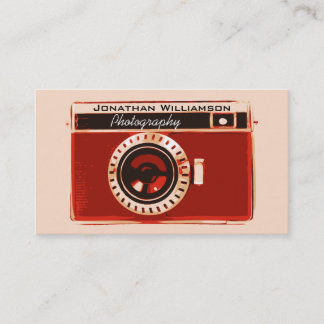 Cartes de visite de photographie retro Red Camera
