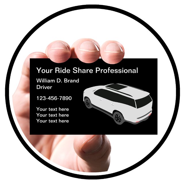 Cartes de visite de pilotes de partage de bord Glo (Uber Ride Haling Business Card)