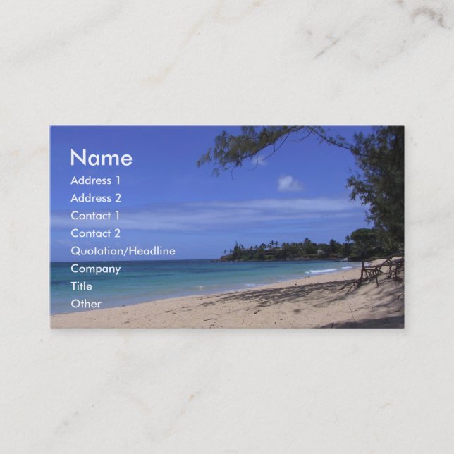 Cartes de visite de plage (Devant)
