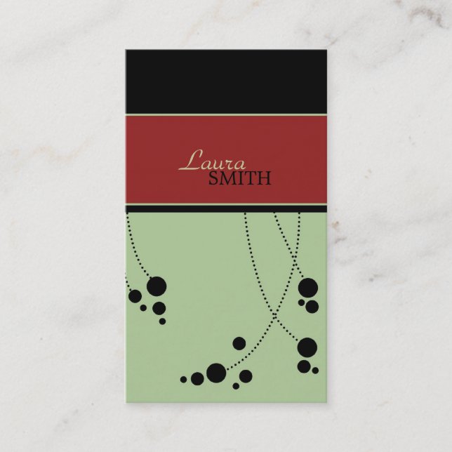 Cartes de visite de points funky (Devant)