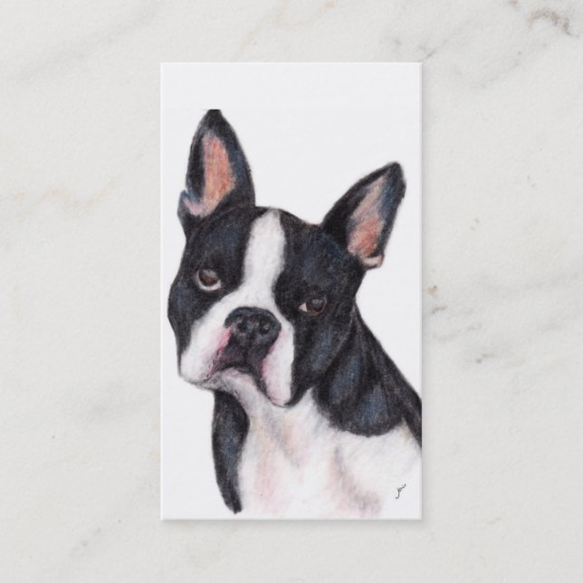 Cartes de visite de portrait de Boston Terrier (Devant)