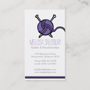 Cartes de visite de pourpre de couture de tricot