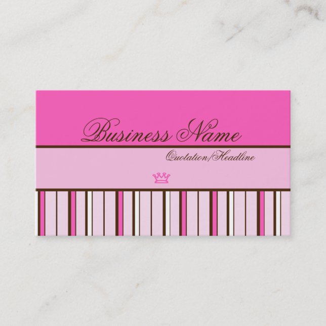 Cartes de visite de princesse Pink Little Crown (Devant)