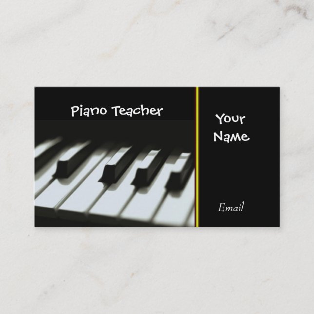 CARTES DE VISITE DE PROFESSEUR DE PIANO (Devant)