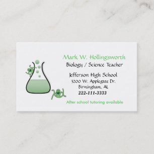 Cartes de visite de professeur de Sciences