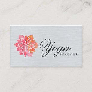 Cartes de visite de professeur de yoga d'aquarelle