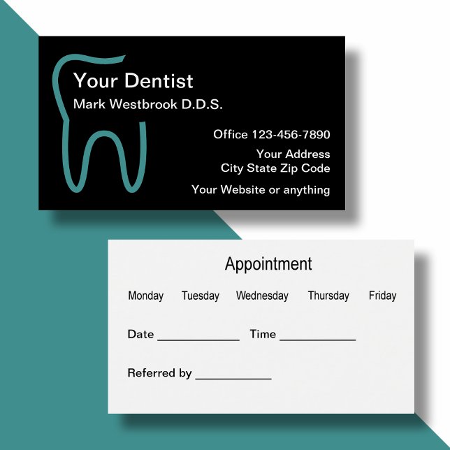 Cartes de visite de rendez-vous chez les dentistes (Créateur téléchargé)