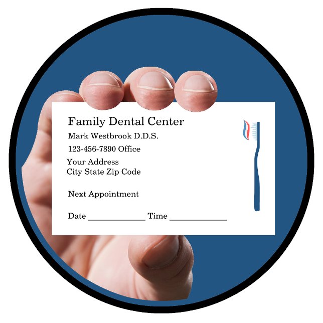 Cartes de visite de rendez-vous de pratique dentai (family dental)