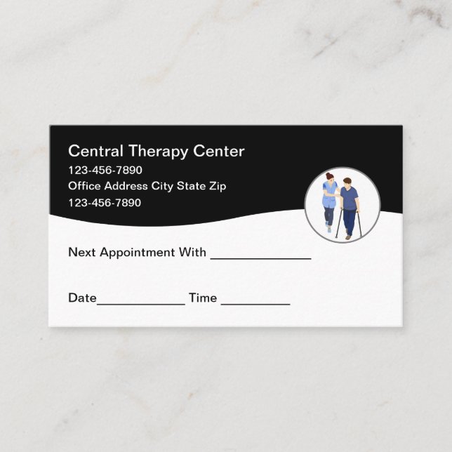 Cartes de visite de rendez-vous en thérapie physiq (Devant)