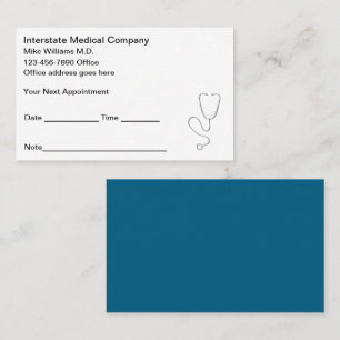 Cartes de visite de rendez-vous Médicale pour un m