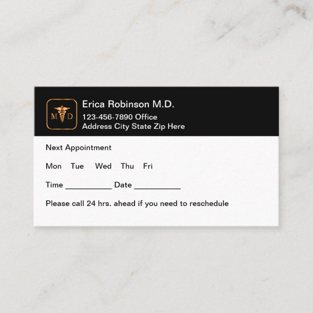 Cartes de visite de rendez-vous Médicales en vrac (Devant)