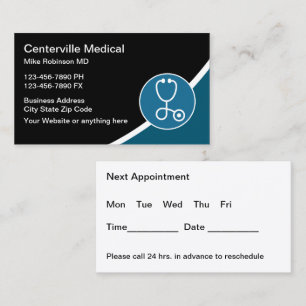 Cartes de visite de rendez-vous médicaux les plus