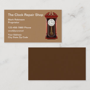 Cartes de visite de réparateur d'horlogerie rétro