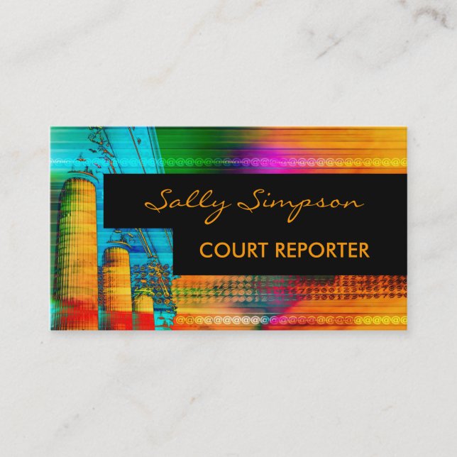 Cartes de visite de reporter d'un tribunal artisti (Devant)
