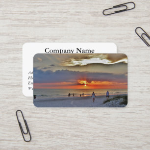 Cartes de visite de retraite du coucher du soleil 