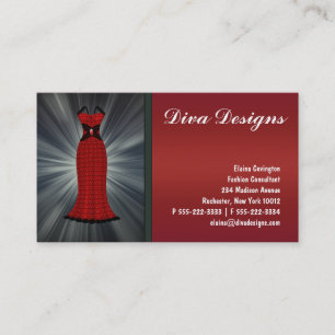 Cartes de visite de robe rouge