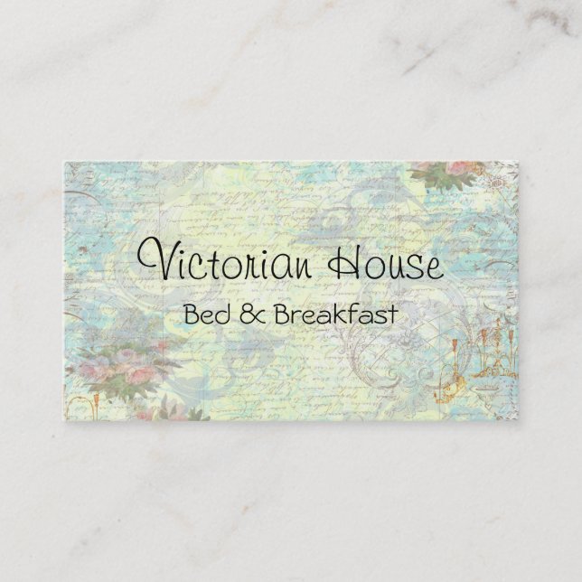 Cartes de visite de Roses roses victoriennes (Devant)