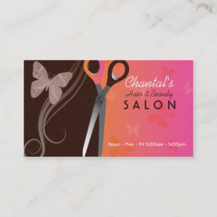 Cartes de visite de salon de cheveux et de beauté