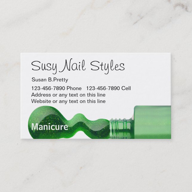 Cartes de visite de salon de clou de beauté (Devant)