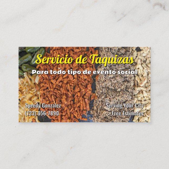 Cartes de visite de service Taco (Devant)