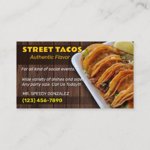 Cartes de visite de service Tacos