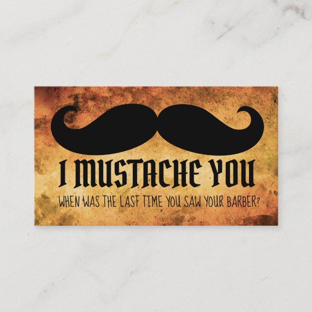 Cartes de visite de slogan de moustache (Devant)