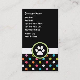 Cartes de visite de soin des animaux familiers