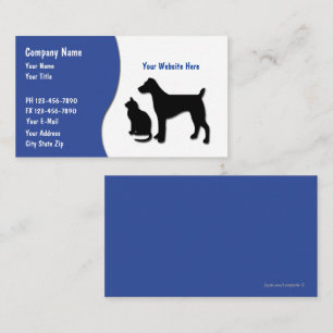 Cartes de visite de soin des animaux familiers