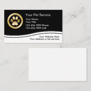 Cartes de visite de soin des animaux familiers