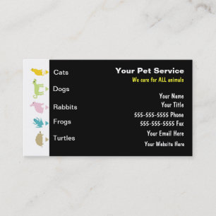 Cartes de visite de soin des animaux familiers