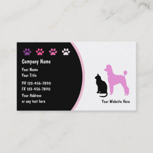 Cartes de visite de soin des animaux familiers