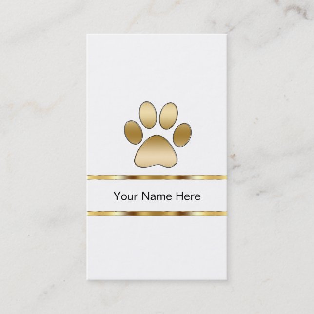 Cartes de visite de soin des animaux familiers (Devant)