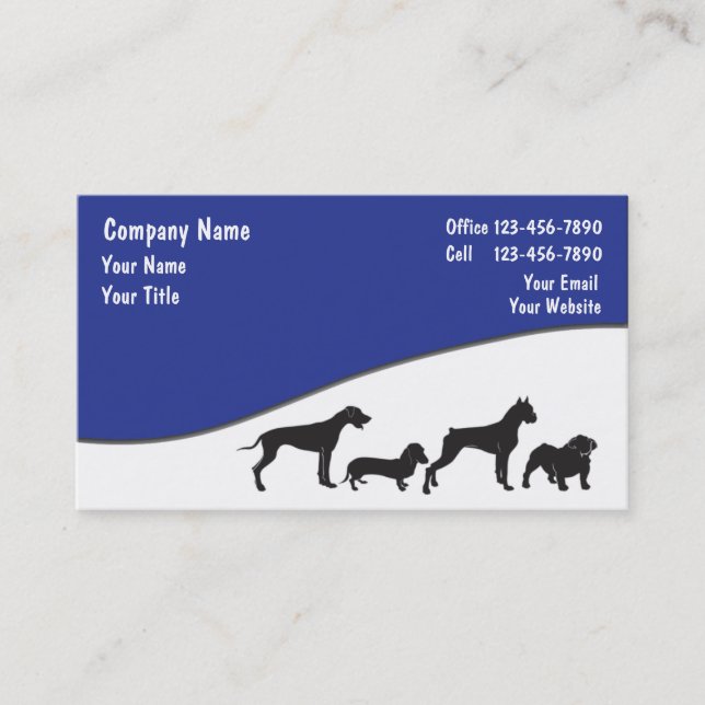 Cartes de visite de soin des animaux familiers (Devant)