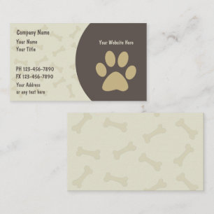 Cartes de visite de soin des animaux familiers