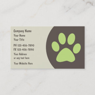 Cartes de visite de soin des animaux familiers