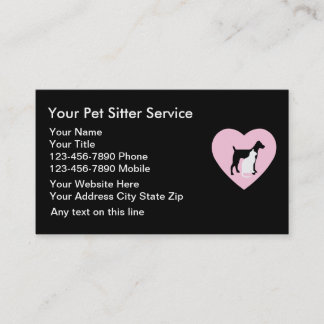 Cartes de visite de soin des animaux familiers