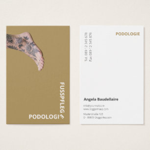 Cartes de visite de soins des pieds