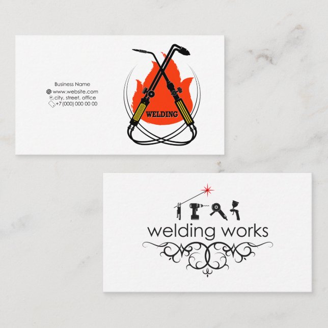 Cartes de visite de soudure et de soudure (Devant / Derrière)