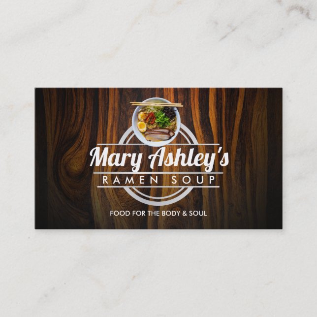 Cartes de visite de soupe Ramen personnalisables (Devant)