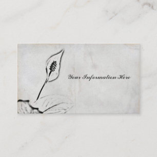 Cartes de visite de Spathiphyllum de charbon
