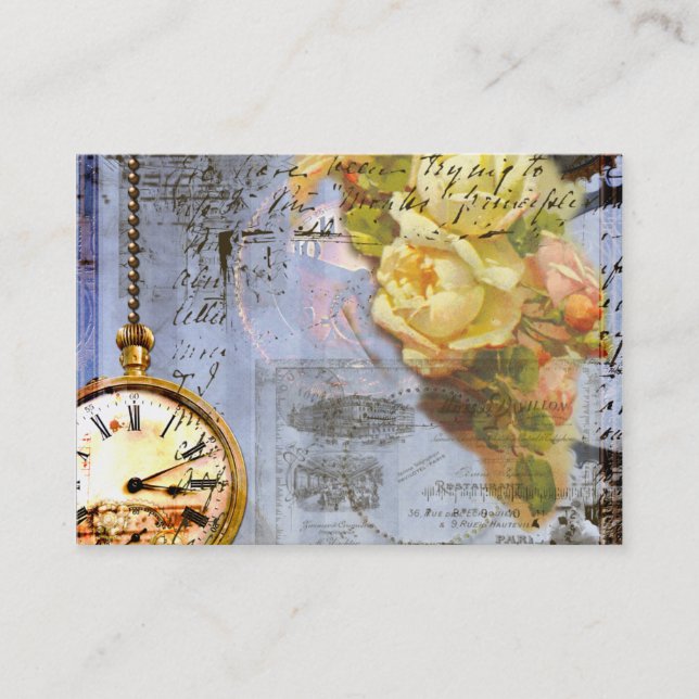 Cartes de visite de Steampunk Roses Jaunes (Devant)
