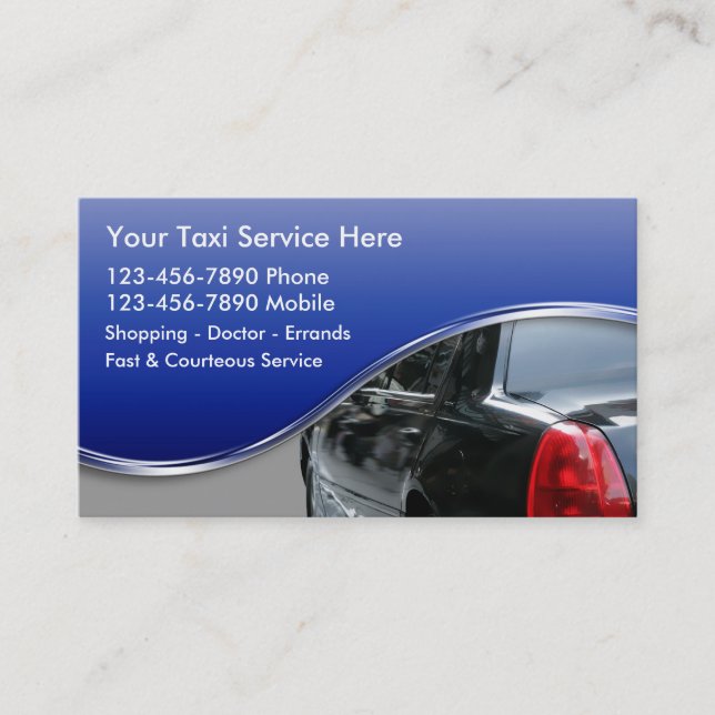 Cartes de visite de taxi (Devant)