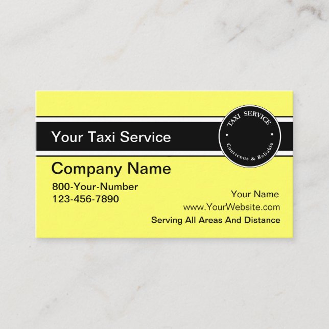 Cartes de visite de taxi (Devant)