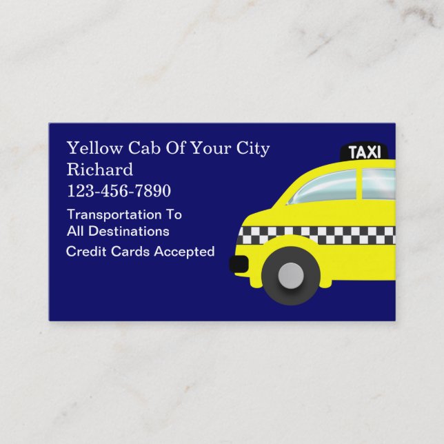 Cartes de visite de taxi (Devant)