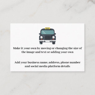 Cartes de visite de taxi - Personnaliser pour votr