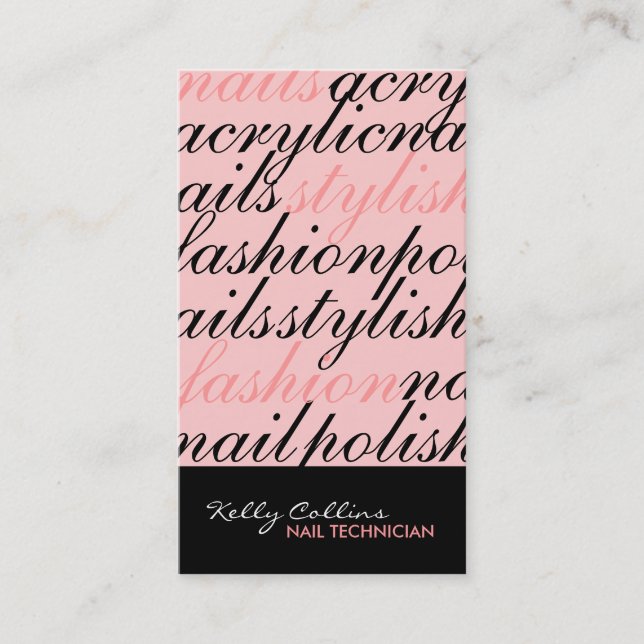 Cartes de visite de technicien de clou (Devant)