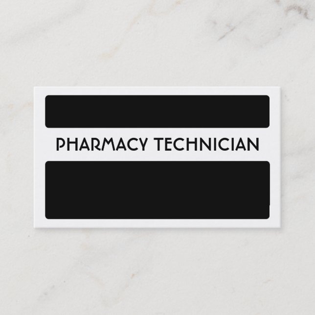 Cartes de visite de technicien en pharmacie noir b (Devant)