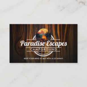 Cartes de visite de terrain de camping personnalis