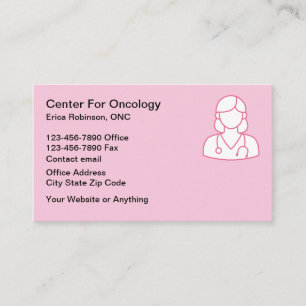 Cartes de visite de thème de cancérologie pour onc